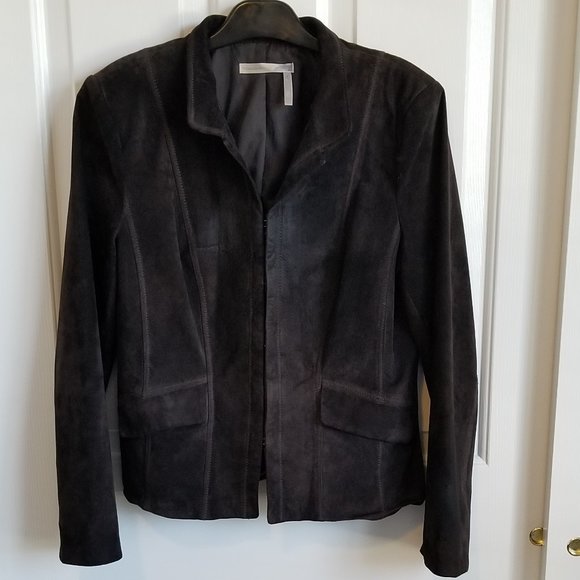 Classiques Entier chocolate brown suede Leather Jacket - Picture 1 of 5